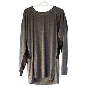 Hang Ten Mens Swimshirt Grey Black Size XL Back Zipper Pocket